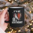 It's My 8th Birthday Baseball Football Heart 8 Year Old Graphic Print Coffee Mug It's My 8th Birthday Baseball Football Heart 8 Year Old Graphic Print Coffee Mug