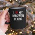 I Love Hot Baseball Dads With Beards Red Hearts Graphic Print Coffee Mug