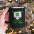 Messy Bun Baseball Mom My Stepchild Works From Home Graphic Print Coffee Mug