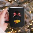 Messy Bun Baseball Mom Turkey Face Matching Thanksgiving Graphic Print Coffee Mug