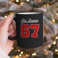 Number 67 Numbered Six Seven Baseball Jersey Style Team 67 Graphic Print Coffee Mug Number 67 Numbered Six Seven Baseball Jersey Style Team 67 Graphic Print Coffee Mug