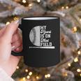Proud Baseball Dad Fan My Heart Is On That Baseball Field Graphic Print Coffee Mug