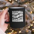 Retro Baseball Mom Summer Groovy Appreciation Graphic Print Coffee Mug