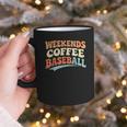 Weekends Coffee Baseball Retro Vibes Graphic Print Coffee Mug
