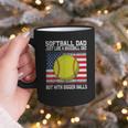 Softball Dad Like a Baseball Dad Father's Day USA Flag Graphic Print Coffee Mug