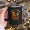 Squirell Baseball Catcher Player Joke Tee Protect Your Nuts Graphic Print Coffee Mug