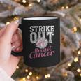 Strike Out Breast Cancer Baseball Warrior Graphic Print Coffee Mug Strike Out Breast Cancer Baseball Warrior Graphic Print Coffee Mug