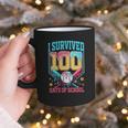 I Survived 100 Days Of School Baseball Drip Students Teacher Graphic Print Coffee Mug