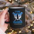 T1D Warrior Baseball Drip Diabetes Awareness Blue Ribbon Graphic Print Coffee Mug