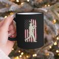 Vintage American Flag Baseball Batter Patriotic Home Run Graphic Print Coffee Mug