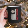 Vintage Baseball DAD American Flag Fathers Day 4th Of July Graphic Print Coffee Mug
