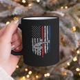 Vintage Baseball US Flag Tee Baseball Dad Player Coach Graphic Print Coffee Mug