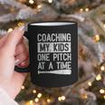 Vintage Coaching My Kids One Pitch At A Time Baseball Dad Graphic Print Coffee Mug