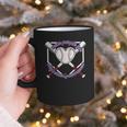 I Wear Purple For Alzheimers Awareness Baseball Heart Ribbon Graphic Print Coffee Mug