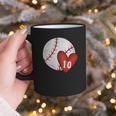 Womens Custom Baseball Mom Number 10 Heart For Mom Mommy Graphic Print Coffee Mug