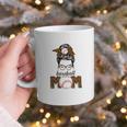 Baseball Mom Women Messy Bun Leopard Mother's Day Graphic Print Coffee Mug