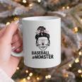 Baseball Momster Messy Bun Skull Mom For Women Halloween Graphic Print Coffee Mug