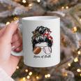 Football Mom Baseball Mom Of Both Messy Bun Mother's Day Graphic Print Coffee Mug Football Mom Baseball Mom Of Both Messy Bun Mother's Day Graphic Print Coffee Mug