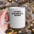 I Love Hot Baseball Moms Red Heart Graphic Print Coffee Mug