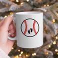 Pregnant Baseball Mom Pregnancy Announcement Baby Feet Belly Graphic Print Coffee Mug