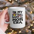 In My Softball Baseball Mom Era Retro Groovy Mom Of Both Graphic Print Coffee Mug