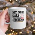 My Son Hits Harder Than Your Husband Baseball Mom Graphic Print Coffee Mug