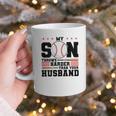 My Son Throws Harder Than Your Husband Baseball Mom Graphic Print Coffee Mug