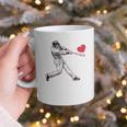 Valentines Baseball Batter Heart Player Silhouette Premium Tri-Blend Graphic Print Coffee Mug