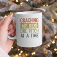 Vintage Baseball Dad Coaching My Kids One Pitch At A Time Graphic Print Coffee Mug Vintage Baseball Dad Coaching My Kids One Pitch At A Time Graphic Print Coffee Mug