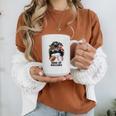 Mom Of Ballers Messy Bun Football Mom Baseball Mom Of Both Graphic Print Coffee Mug