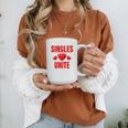 Singles Unite Valentines Day Humor For Singles Raglan Baseball Tee Graphic Print Coffee Mug