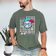 100 Days Of School Baseball Drip Ice Cream Boys Kids Men's Comfort Colors T-Shirt Moss