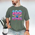 100 Days Of School Baseball Dripping Ice Cream 100th Day Men's Comfort Colors T-Shirt Moss