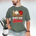 100 Days Of School Baseball Player Sports Game Teacher Kid Men's Comfort Colors T-Shirt Moss