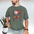 100 Days Of School Baseball Teacher 100 Days Smarter Student Men's Comfort Colors T-Shirt Moss