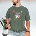 10th Birthday Baseball Bat Ice-Cream Drip 10yrs Old Boys Men's Comfort Colors T-Shirt Moss