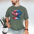 2026 American Flag Baseball Ice Cream Drip Bats Boys Men's Comfort Colors T-Shirt Moss