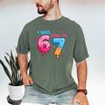 I Was 6 Now I'm 7 Meme Six Seven Baseball 7th Birthday Men's Comfort Colors T-Shirt Moss