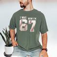 I Was 6 Now I'm 7 Year Old Birthday 67 Meme Baseball Bday Men's Comfort Colors T-Shirt Moss