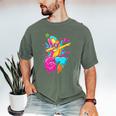 67 Baseball Dabbing Banana 6 7 Dripping Ice Cream Meme Men's Comfort Colors T-Shirt Moss