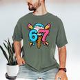67 Baseball Ice Cream Drip Player Men's Comfort Colors T-Shirt Moss