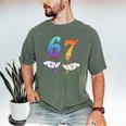 67 Meme Baseball Kids Girls Humor Number 6 7 Men's Comfort Colors T-Shirt Moss