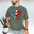 American Baseball Drip Graffiti Ball And Bat Men's Comfort Colors T-Shirt Moss