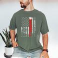 American Flag Baseball Team Baseball Player Baseball Men's Comfort Colors T-Shirt Moss American Flag Baseball Team Baseball Player Baseball Men's Comfort Colors T-Shirt Moss