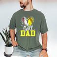 Ball Dad Softball Baseball Dad Fathers Day Men's Comfort Colors T-Shirt Moss Ball Dad Softball Baseball Dad Fathers Day Men's Comfort Colors T-Shirt Moss