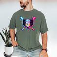 Baseball 8 Year Old Ice Cream Drip 8th Birthday Party Men's Comfort Colors T-Shirt Moss