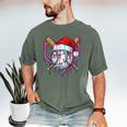 Baseball Christmas Santa Hat Baseball Christmas Drip Men's Comfort Colors T-Shirt Moss Baseball Christmas Santa Hat Baseball Christmas Drip Men's Comfort Colors T-Shirt Moss
