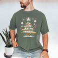 Baseball Christmas Tree Lights Men's Comfort Colors T-Shirt Moss