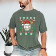 Baseball Christmas Ugly Sweater Santa Sport Men Kids Men's Comfort Colors T-Shirt Moss