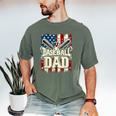 Baseball Dad American USA Flag Dada Men Baseball Fathers Day Men's Comfort Colors T-Shirt Moss Baseball Dad American USA Flag Dada Men Baseball Fathers Day Men's Comfort Colors T-Shirt Moss
